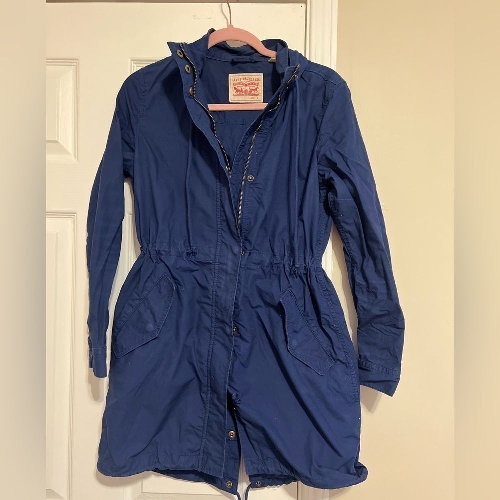 Levi’s spring hooded twill military style jacket with drawstring